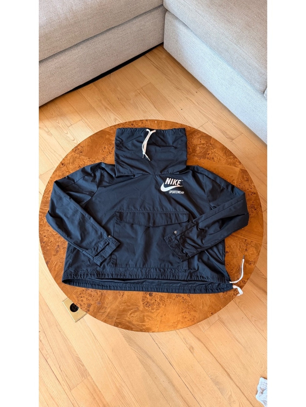 Nike Sportswear Black Windbreaker Jacket with Hood Size S